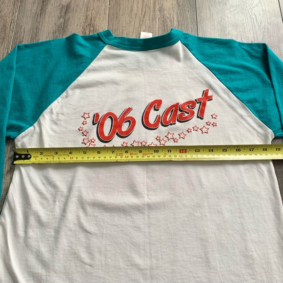 GREASE The Musical ‘06 Cast Baseball-Style Shirt White Teal Blue - Picture 6 of 8